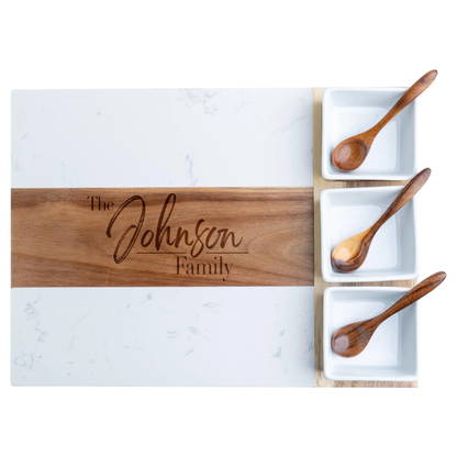 Marble Charcuterie Board Set